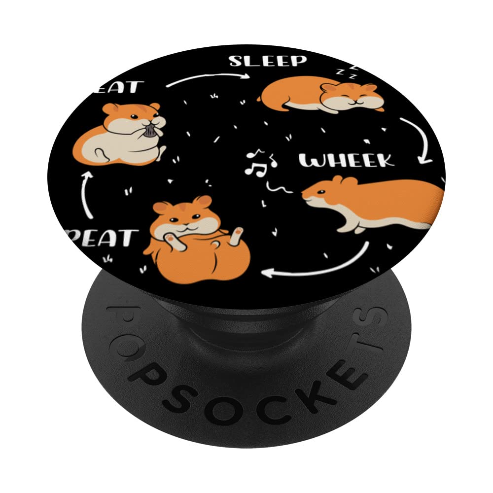 Eat Sleep Wheek Repeat Funny Animal Guinea Pig PopSockets Swappable PopGrip