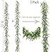 Artiflr Faux Eucalyptus Garland, 2 Pcs Artificial Vines Fake Eucalyptus Greenery Garland Wedding Backdrop Arch Wall Table Party Decor, 6.1 Feet/pcs Fake Hanging Plant Large Eucalyptus Leaves