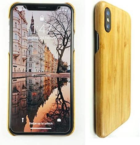 iPhone X Shockproof Protector Case Unique Wooden Cover Made by Eco-Friendly Classy Wood Veneer Anti Impact Anti Drop 1mm Phone Case
