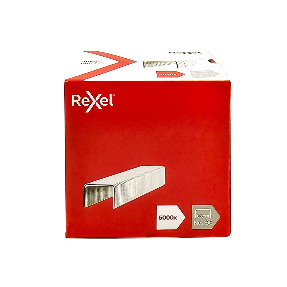 Rexel No.66/14 mm Heavy Duty Staples, For Stapling up to 100 Sheets, Use with the Rexel Giant and Goliath Staplers, Box of 5000, 6075