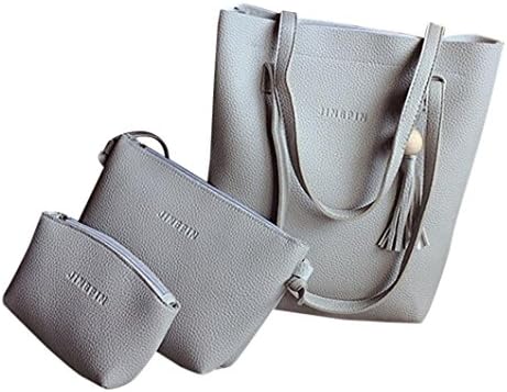❤️ Clearance 3Pcs High Capacity Fashion Women Tassels Leather Handbag Shoulder Bag Crossbody Bag Clutch Wallet Duseedik