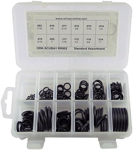 SCUBA/DIVERS O-RING KIT BUNA 12 SIZES 166 PC 90 DURO