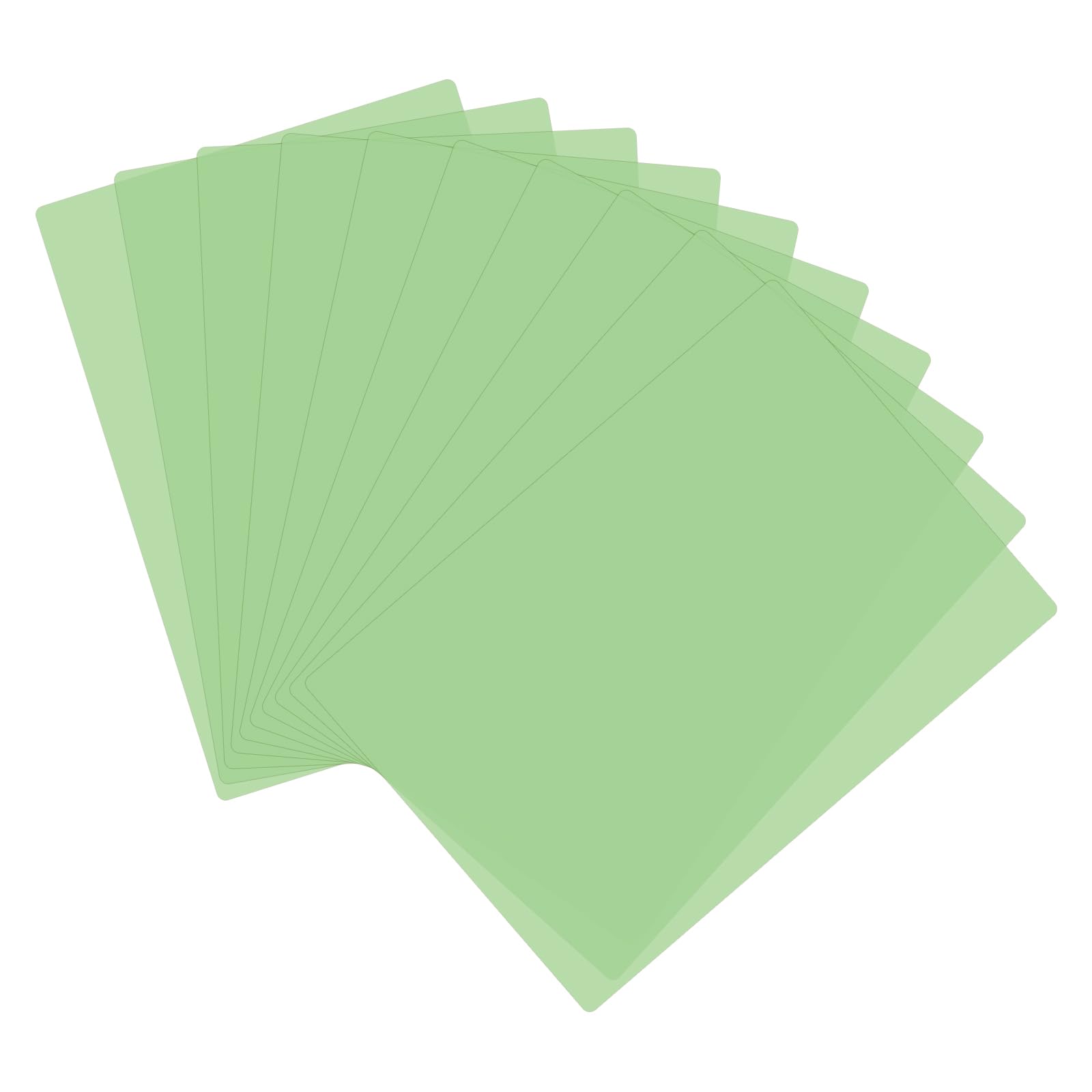 PATIKIL A4 Size Guided Reading Sheet, 10pcs Correction Lighting Gel Filter Colored Overlay Transparent Color Film for Classroom Photo Studio, Grass Green