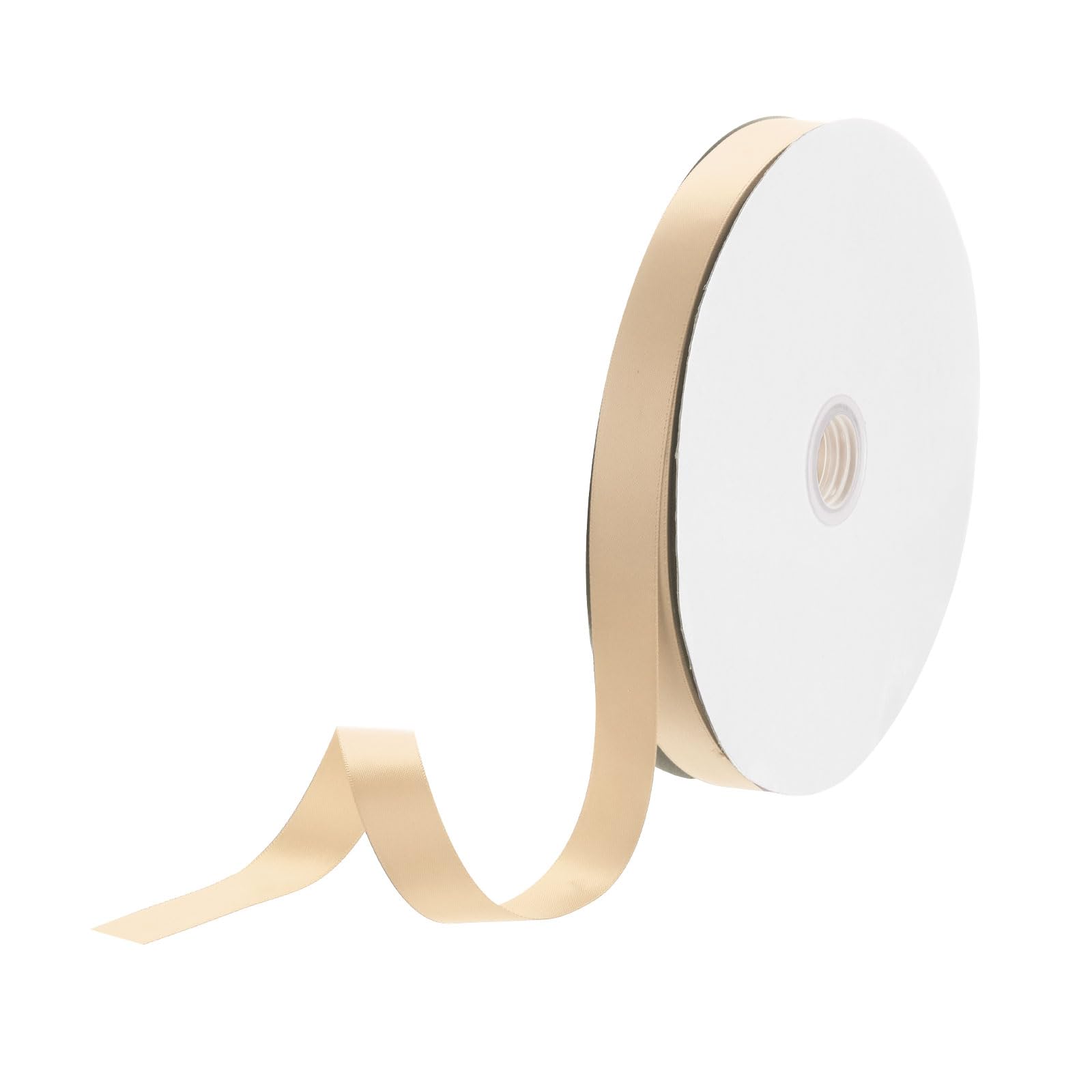 DMiotech 15mm Satin Ribbon 91m/300ft Thin Double Face Fabric Grosgrain Ribbon for Gift Wrapping Floral Hair Flower Bouquet, Champagne