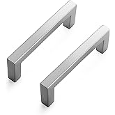 Ravinte 30 Pack Solid 3 Inch Center to Center Slim Square Bar Drawer Handles - Cabinet Hardware Brushed Nickel Pulls for Kitchen and Drawers