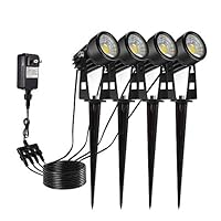 Tomshine Landscape Lights, 4 Pack 12V Low Voltage Outdoor Spotlights Waterproof Warm IP65 Waterproof Landscape Lighting for Walls Trees Flags Patio, Garden and Yard