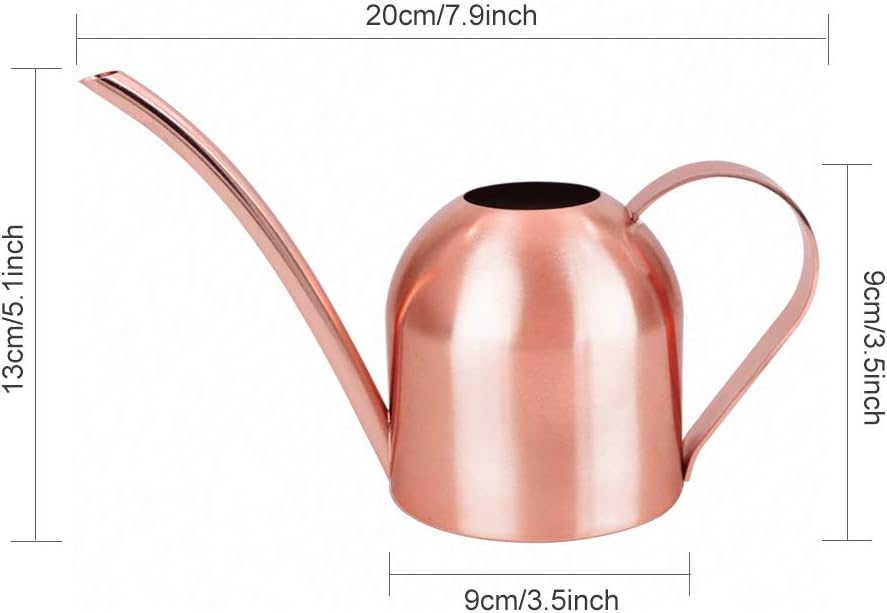 Rose Gold DIEYING Indoor Watering Can 500ML Stainless Steel Watering