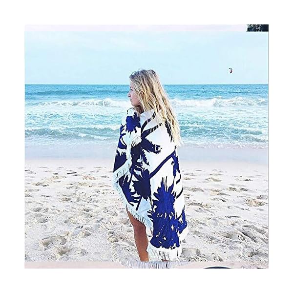 Toalla de playa redonda Hippie Ronda Tapiz de Mujer Ronda Mandala Beach con flecos Toalla Yoga Mat Bohemian mantel | DeHippies.com
