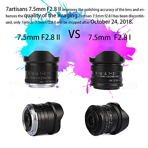 7artisans 7.5mm F2.8 APSC Wide Angle Fisheye Fixed Lens for Compact