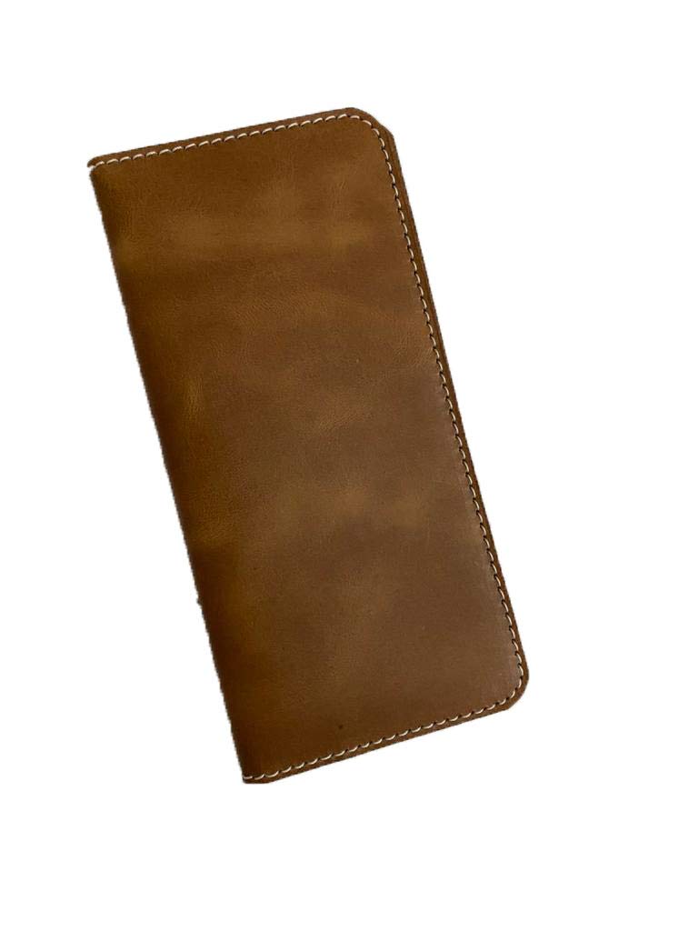 Genuine Cowhide Leather Passport Holder Vaccine Card Certificate Pass Travel Wallet Accessory Credit Card Tall Long Case Money Banknotes Boarding Pass Document Cover Badge Holder 8 inch * 4 inch