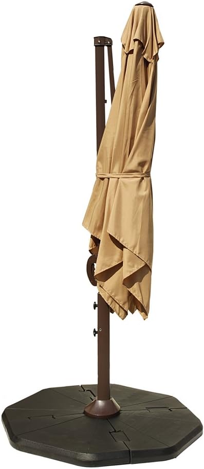 Amazon Com Le Papillon 8ft X 8ft Cantilever Umbrella Hanging Offset Patio Umbrella Rectangular Cross Base Beige Garden Outdoor