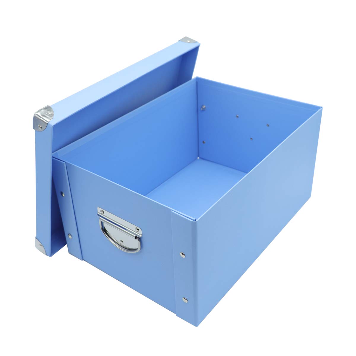 GUOZI Collapsible Storage Box, Decorative Memory Box with Lid & Metal Reinforced Corners, Cardboard File Box with Handles, Organizer Gift Box for Keepsake Toy Photos Office Nursery Wardrobe Bookshelf