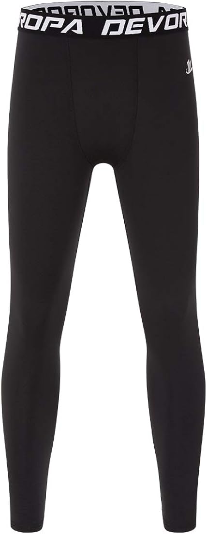 Devoropa Boys Leggings Quick Dry Youth Compression Pants Sports Tights Basketball Base Layer : Clothing