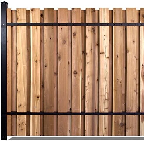 Slipfence 6 ft. x 8 ft. Black Aluminum End Post Fence Panel Kit with 8 ft. Post