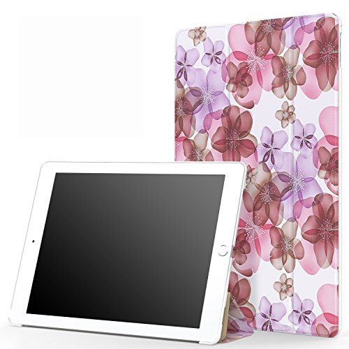 iPad Pro 12.9 Case - MoKo Slim Lightweight Smart-shell Stand Cover with Auto Wake / Sleep for Apple iPad Pro 12.9 Inch iOS 9 2015 Release Tablet (NOT FIT iPad Pro 12.9 2017 Version), Floral PURPLE
