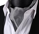 SetSense Men's Plaid Houndstooth Jacquard Woven Self Cravat Tie Ascot