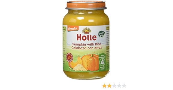 Holle Potito de Calabaza con Arroz (+4 meses) - Paquete de 6 ...