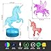 Unicorn Night Light w/ 3 Different Unicorn Style, Ticent 3D Illusion Lamp 7 Color Changing with Remote - A Great Toddler Girl Boy Gifts