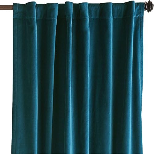 Teal Velvet Curtains, 108 in W by 108 in H (ONE PANEL) Vinatge Velvet Curtain, Absolute Blackout, Sound proof, Window Curtains for Bedroom, Living-room, Home Theater, Hall