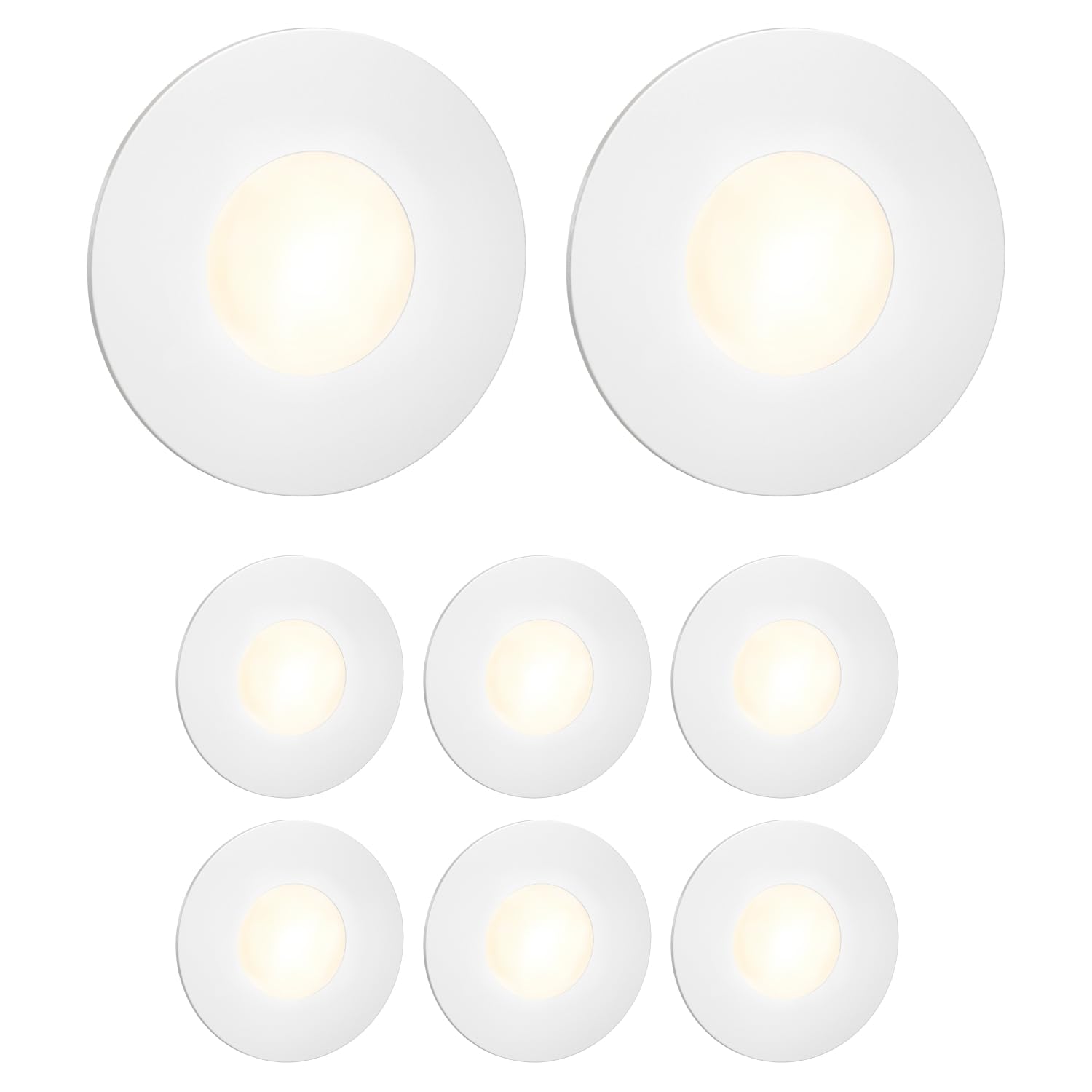 ledscom.de 8 LED Staircase Light/recessed wall Light FEX for Indoor and Outdoor use, Round, 85mm Ø, Warm White