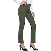 HISKYWIN Women Yoga Dress Pants Stretchy Work Pants Straightleg/Bootcut Office Slacks with Pockets for Business Casual Petite