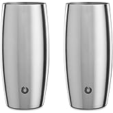 Snowfox Insulated Beer Glasses, Premium Vacuum Insulated Stainless Steel for Cold Drinks, Guiness Glasses, Set of 2, Lightweight Pint Glasses, Gift for Men, Home Bar Accessories, 18oz