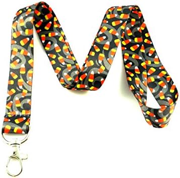 Halloween Themed Lanyard Key Chain Id Badge Holder (Candy Corn)