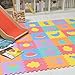Zoeshare Puzzle Play Mat for Kids Foam Mat,18 Piece, Removable Animals and Fruits, Each Tile 12