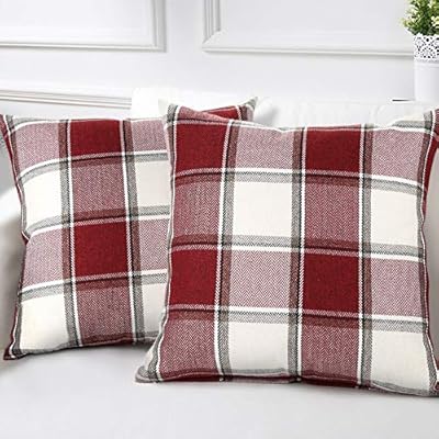Decorative Throw Pillow Covers 18 X 18 Inch Pack Of 2 Red And