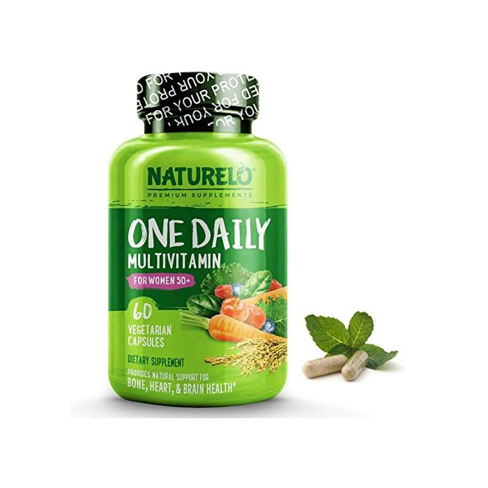 NATURELO One Daily Multivitamin for Women 50+ (Iron Free) - Natural Menopause Support - Best for Women Over 50 - Whole…