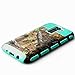 LG K7 Case, LG Tribute 5 Case,JDBRUIAN Forest Camouflage Pattern Design Premium Heavy Duty Defender Dual Layer Protector Hybrid Phone Cover Case for LG K7 & LG Tribute 5 (Teal)