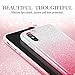 ESR Makeup Glitter Case for iPhone Xs/iPhone X, Glitter Sparkle Bling Cover [Three Layer] for iPhone 5.8 inch (2017 & 2018 Release)(Ombre Ruby)