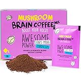 Instant Mushroom Coffee with Lions Mane and Cordyceps Mix for Brain Memory Focus 15 Pack Concentration Energy Booster by Shroomzup Arabica Robusta Powder Paleo Vegan Natural Vitamins