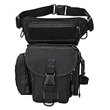 WalkingMan Drop Leg Waist Bag Tactical Military Thigh Hip Outdoor Pack for Motorcycling Hiking Traveling Fishing Tool Pouch for Men Women Travel Fanny Pack Purse Pocket Sling Chest Shoulder Bag