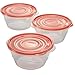 Rubbermaid TakeAlongs Serving Bowl Food Storage Containers, 6.2 Cup, Tint Chili, 3 Count ,Chili Red