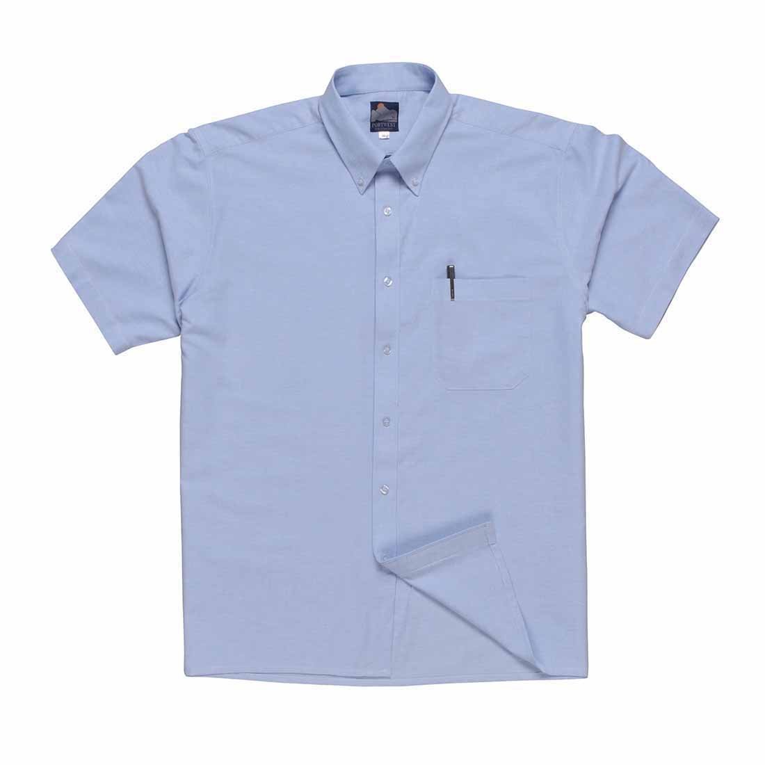 Portwest Oxford Shirt, Short Sleeves, Size: 165, Colour: Blue, S108BLU165