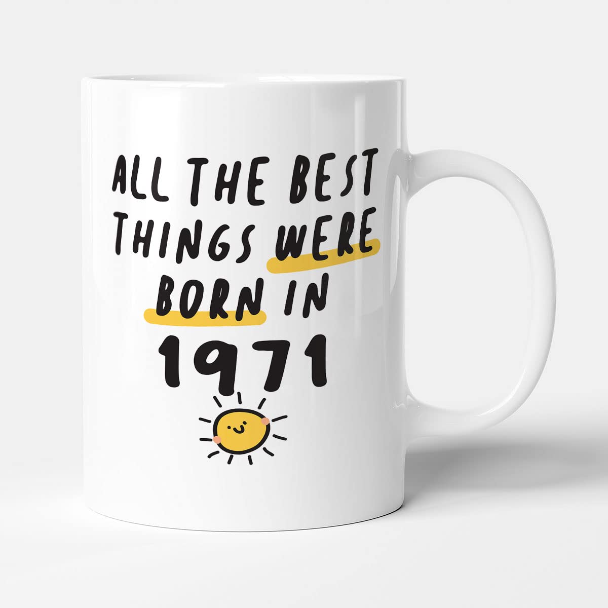 Victorian Printing Co - All The Best Things were Born in 1971 - Funny 50th Birthday Gift Mug, Ceramic, 11fl.oz.
