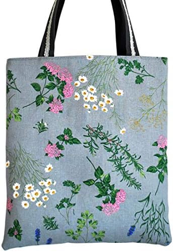 ilovetot, Women's Heavy Duty Canvas Tote Bag Shopping Bag with Zipper Pocket Inside and Long Handles