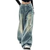 EMMIOL Jeans for Women Wide Leg Baggy Jeans Y2K Casual Loose Boyfriends Trousers Vintage Streetwear