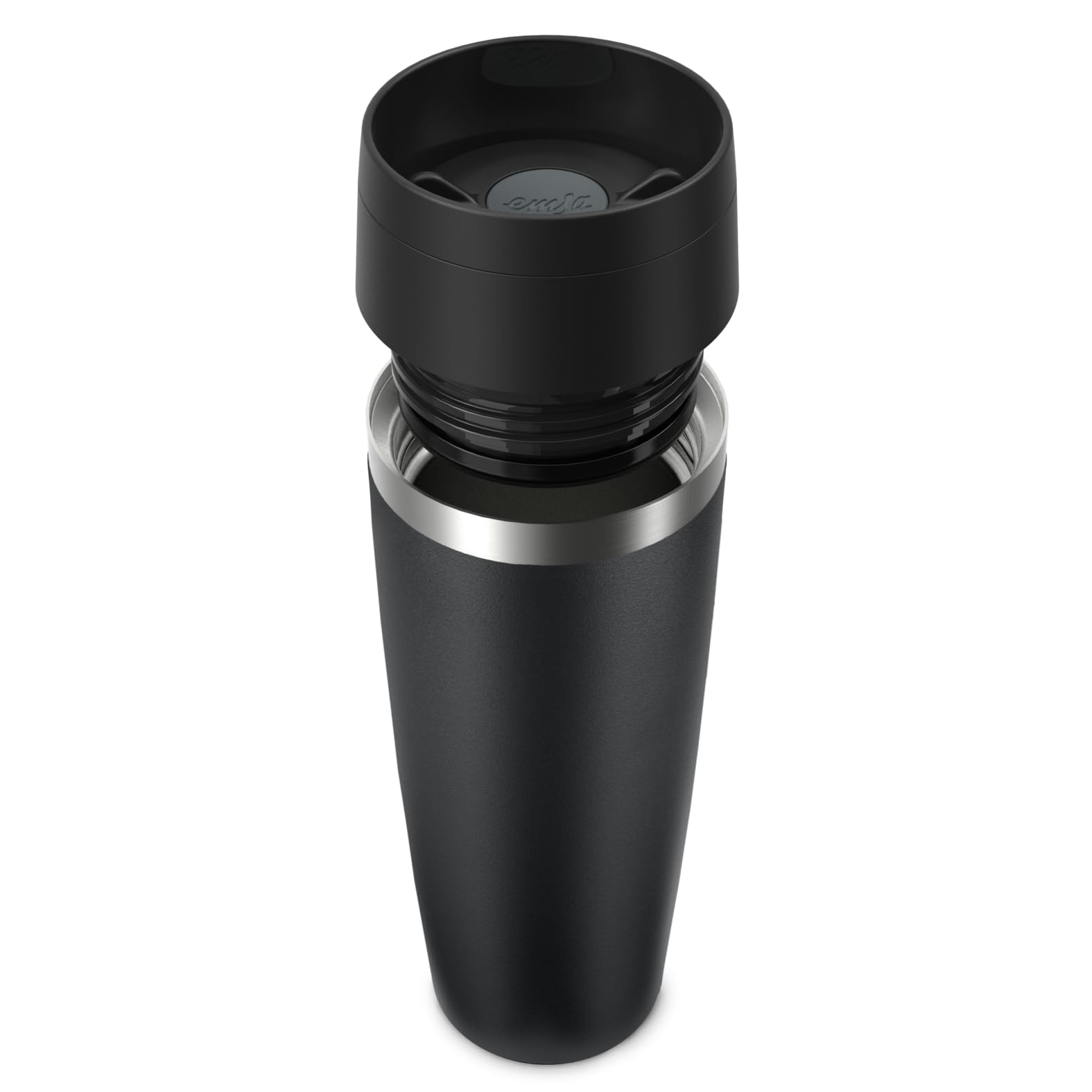 Emsa N2023550 Travel Mug Classic Isolierbecher 0,5 Liter, neuer Komfort Schraubverschluss, Pulverbeschichtung, Edelstahl, 360 Grad Trinköffnung, Schwarz 6