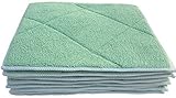 No Odor, Super Absorbent Dandelion Dish Cloths with Sponge Pad | High Quality Microfiber & Bamboo Blend Dishcloths Towels for Home, Kitchen (green, 9.8x7.8 Inch, 8 Pack)