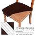 Smiry Seat Covers for Dining Room Chairs Set of 4, Stretch Jacquard Removable Washable Chair Seat Slipcovers Protector, Rear-Covered, Chocolate