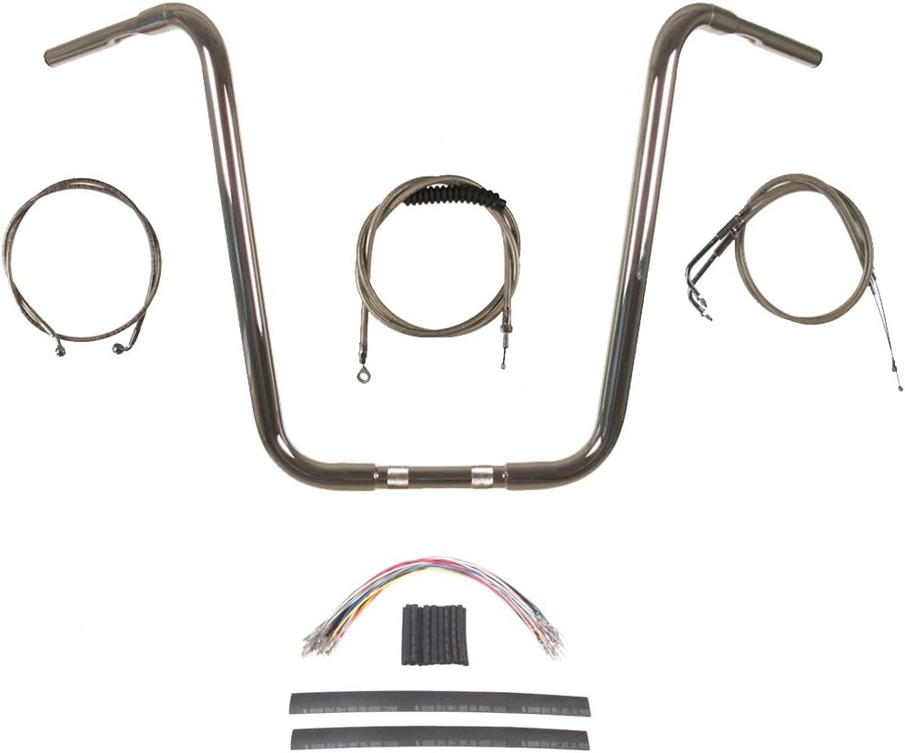 Hill Country Customs 1 1/4" Chrome 20" Ape Hanger Handlebar Kit 1996-2006 Harley Softail - BC-HC-11420C-ST06