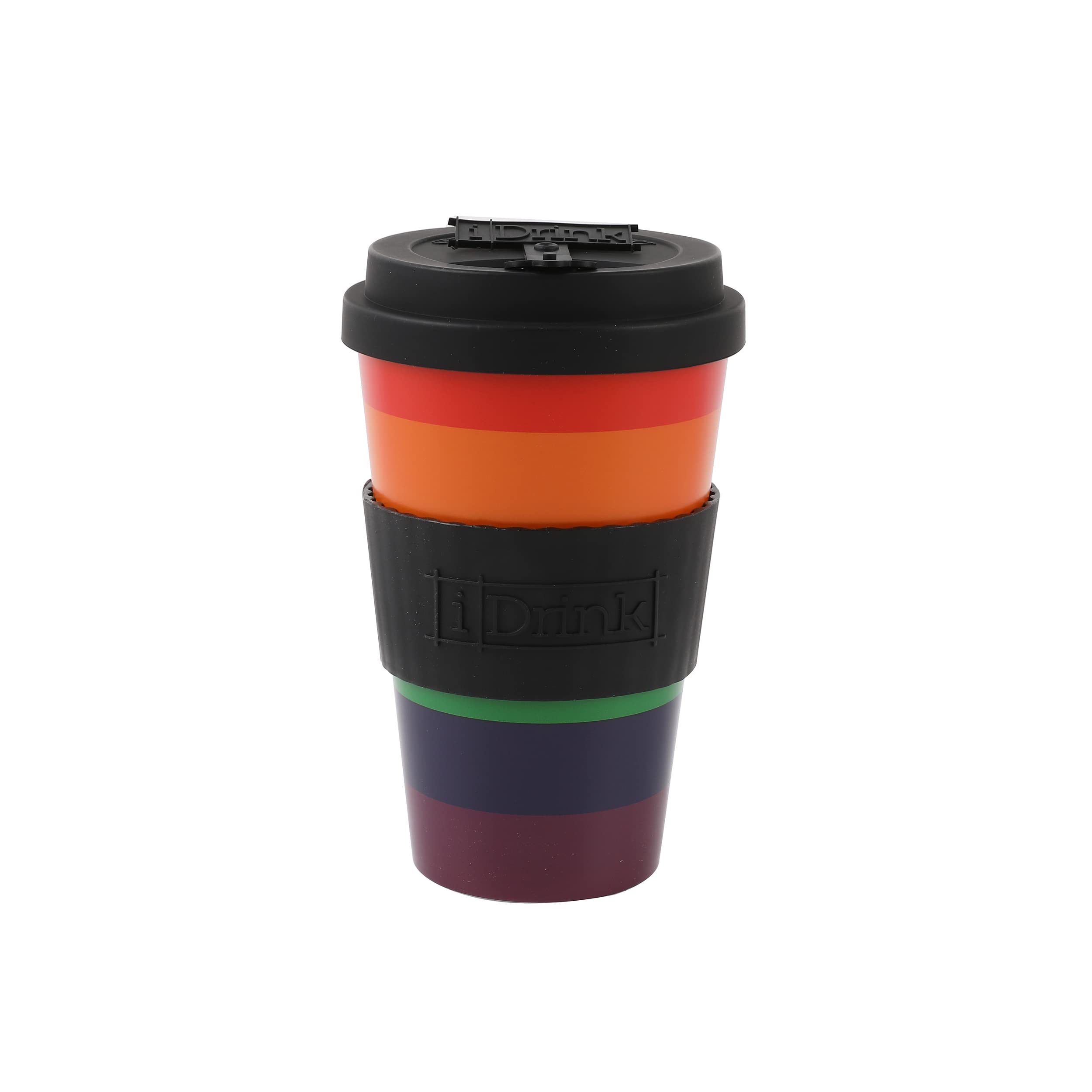 I-TOTAL IDRINK® - RPET Coffee Mug with openable Silicone Cap, Easy to Carry 435ml, Recycled Plastic Takeaway Mug 8.7 x 8.7 x 15cm Ergonomic 435ml (Love is Love)