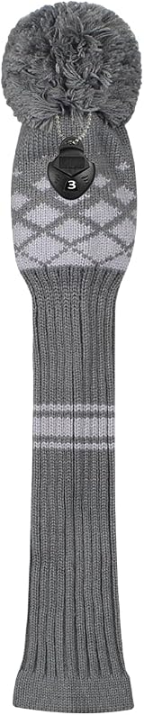 Scott Edward Knit Woods Golf Head Covers 4 Pack Grey Reticulated Driver view 4