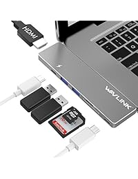 Adaptador USB C Hub para MacBook Pro de 13 pulgadas adaptador tipo C Hub   lector de tarjetas SD Micro SD y puertos USB 3.0 4 K carga HDMI para MacBook 2016 2017 (gris)