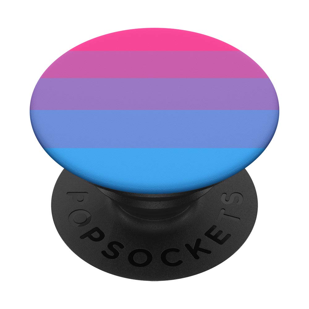 Cute & Fun Colored Striped Pattern In Blue & Pink PopSockets Swappable PopGrip