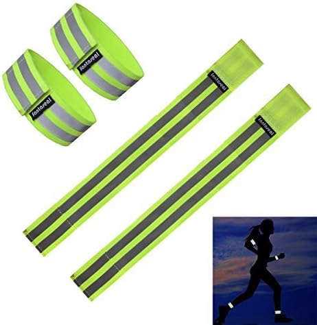 Hi Reflective Visibility Safety Belt Elastic Ankle Bands Armbands Wristband Sweatband Wrist Wrap Leg Strap Belt Reflective Fabric Tape Sports Brace for Walking Jogging Running