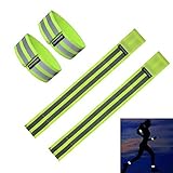 Hi Reflective Visibility Safety Belt Elastic Ankle Bands Armbands Wristband Sweatband Wrist Wrap Leg Strap Belt Reflective Fabric Tape Sports Brace for Walking Jogging Running