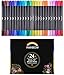 Rainbow Dual Tip Pens - 24 Unique Watercolors - Water Based Ink - Art Marker Set for Coloring, Journaling, Sketching & Calligraphy